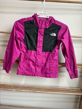 The North Face Girls' Magenta and Black Hooded Shell | Size 6